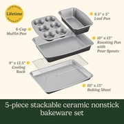 Cuisinart 5-Piece Stackable Ceramic Nonstick Bakeware