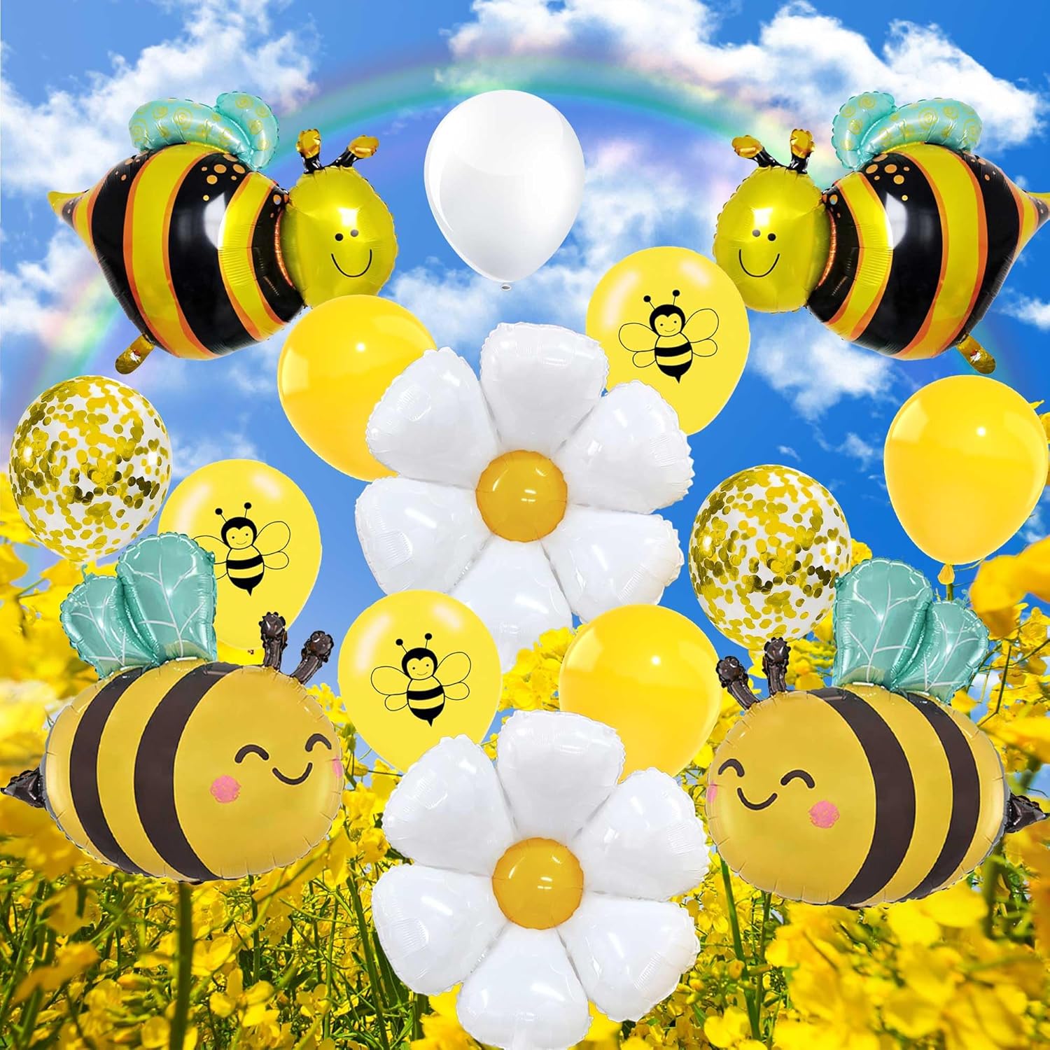 Bee Balloons Bumblebee Party Decoration Bumble For Honey Bee Themed ...