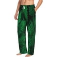 thumbnail image 3 of Kdxio Green Leave Fern Print Men's Sleep Pajama Pant Lounge Pants with Pockets, 3 of 8