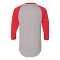 thumbnail image 2 of Augusta 2XL Baseball 3/4 Sleeve Tee 2.0 Athletic Heather/Red 4420, 2 of 4