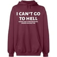 thumbnail image 2 of OXI Hoodie Sweatshirt - I Can't Go To Hell, Basic Casual Hoodie for Men's and Women Fleece Hoodie Long Sleeve - Maroon Medium, 2 of 3