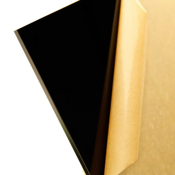 1/16"" (1.5mm) Solid Black Glossy 12""x12"" Acrylic Plexiglass Sheet 0.060"" Thick AZM
