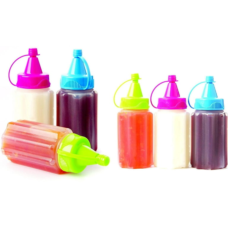 Dependable Industries Mini Condiment Set of 6 Reusable Squeeze