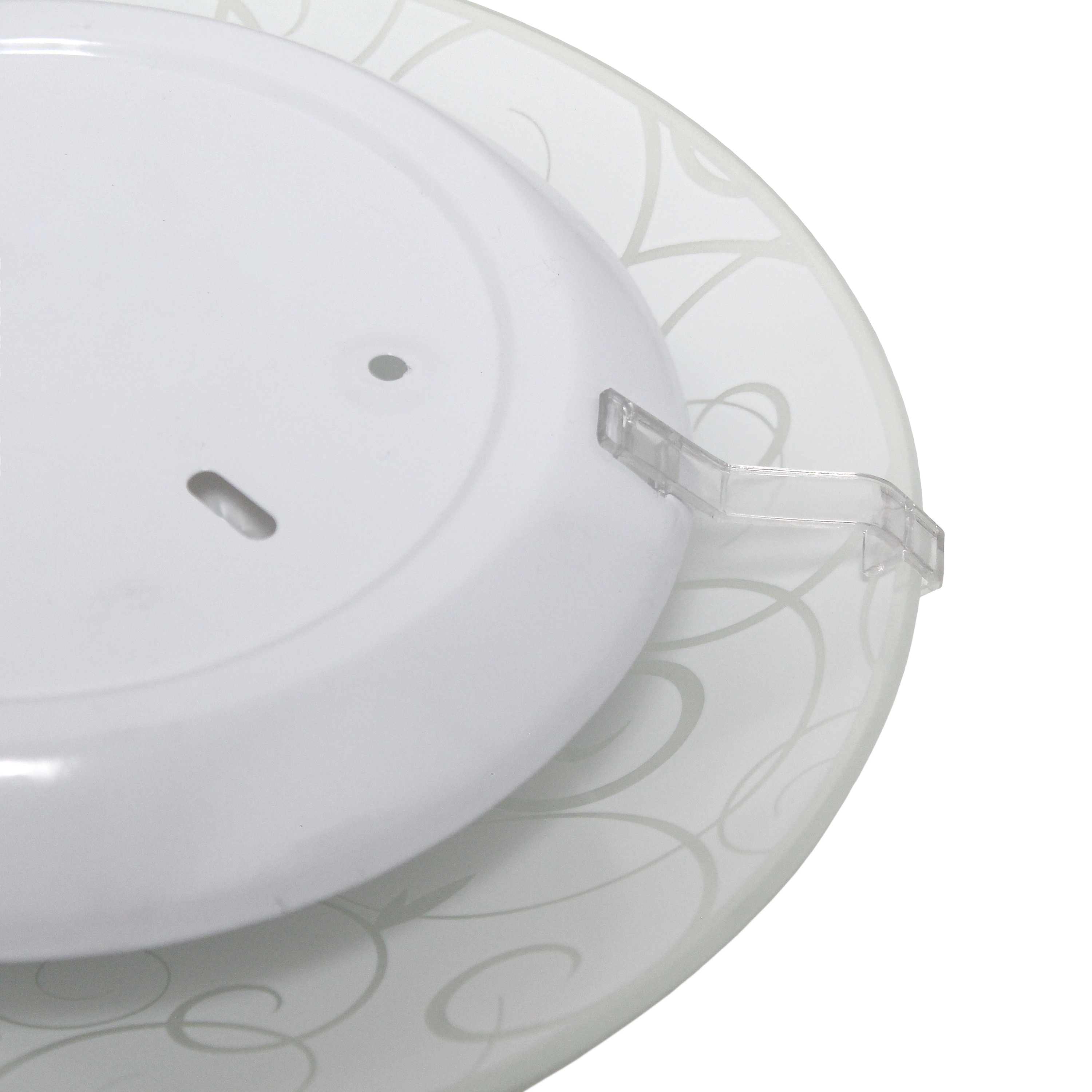Simple Designs 10" Round Flush Mount Ceiling Light with Scroll Swirl Design, White