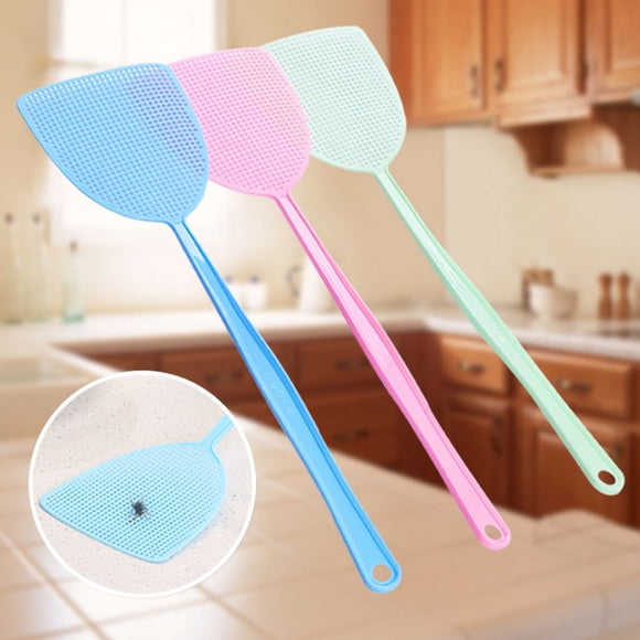 "Plastic Fly Swatter by Miyuadkai 1pcs Manual Plastic 17.5 Inch Long Handle"