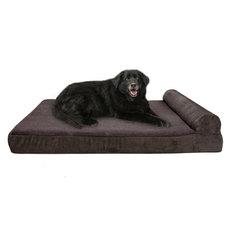 UPC: 0842229115420 | FurHaven Pet Dog Bed | Memory Foam Corduroy Chaise Faux Fleece & Corduroy Lounge Pet Bed for Dogs & Cats Dark Espresso Jumbo Plus