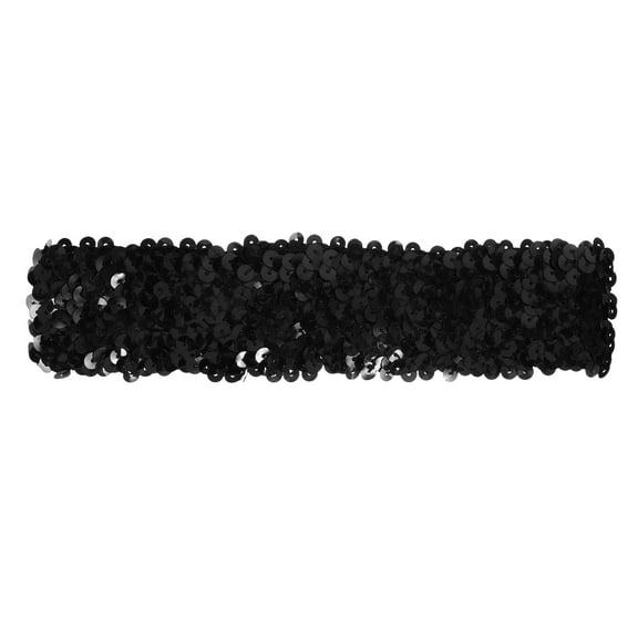ELAYARD 1Pc Black Elastic Sports Headband Sequin Hairband for Active Wear