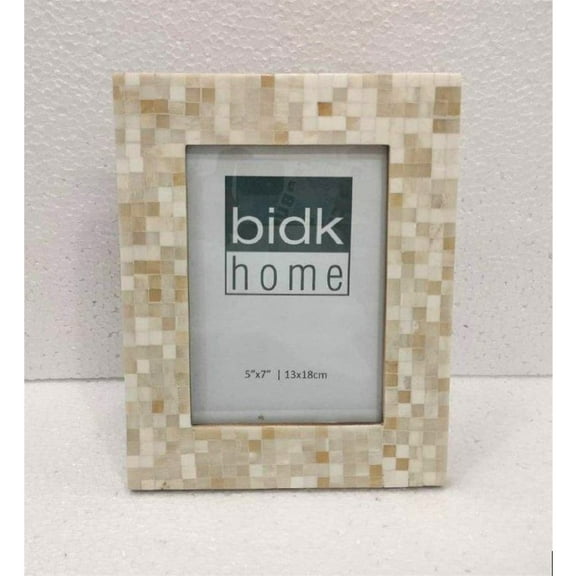 BIDK Home Mosaic Picture Frame - for 5" x 7" Photo - Light Brown