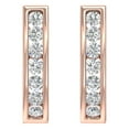 thumbnail image 2 of 1 Carat Channel Set Diamond Women's Hoop Earrings in 10K Rose Gold - IGI Certified, 2 of 4