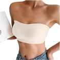 thumbnail image 2 of Agkizg Push Up Bras for Women Strapless Solid Color Seamless Padded Side Support Bras Dating Night Vacation, 2 of 7