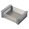 thumbnail image 1 of Sink Drain Rack Stretchable Strong Bearing-capacity Large Capacity Stainless Steel Fruit Vegetable Dishes Washing Drain Rack Kitchen Tools, 1 of 12