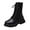 Black, variant on Woobling Women Comfort High Top Shoes Tactical Waterproof Chunky Heel Combat Boot Work Boots Black 8.5