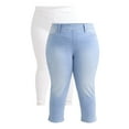thumbnail image 2 of Terra & Sky Women's Plus Size High Rise Capri Jeggings, 2-Pack, Sizes 0X-5X, 2 of 5