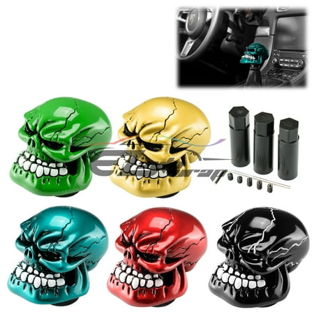 Gear Shift Indicator Bezel - Black Universal Manual Wicked Skull Head Gear Stick Car Shift Knob Shifter Holloween