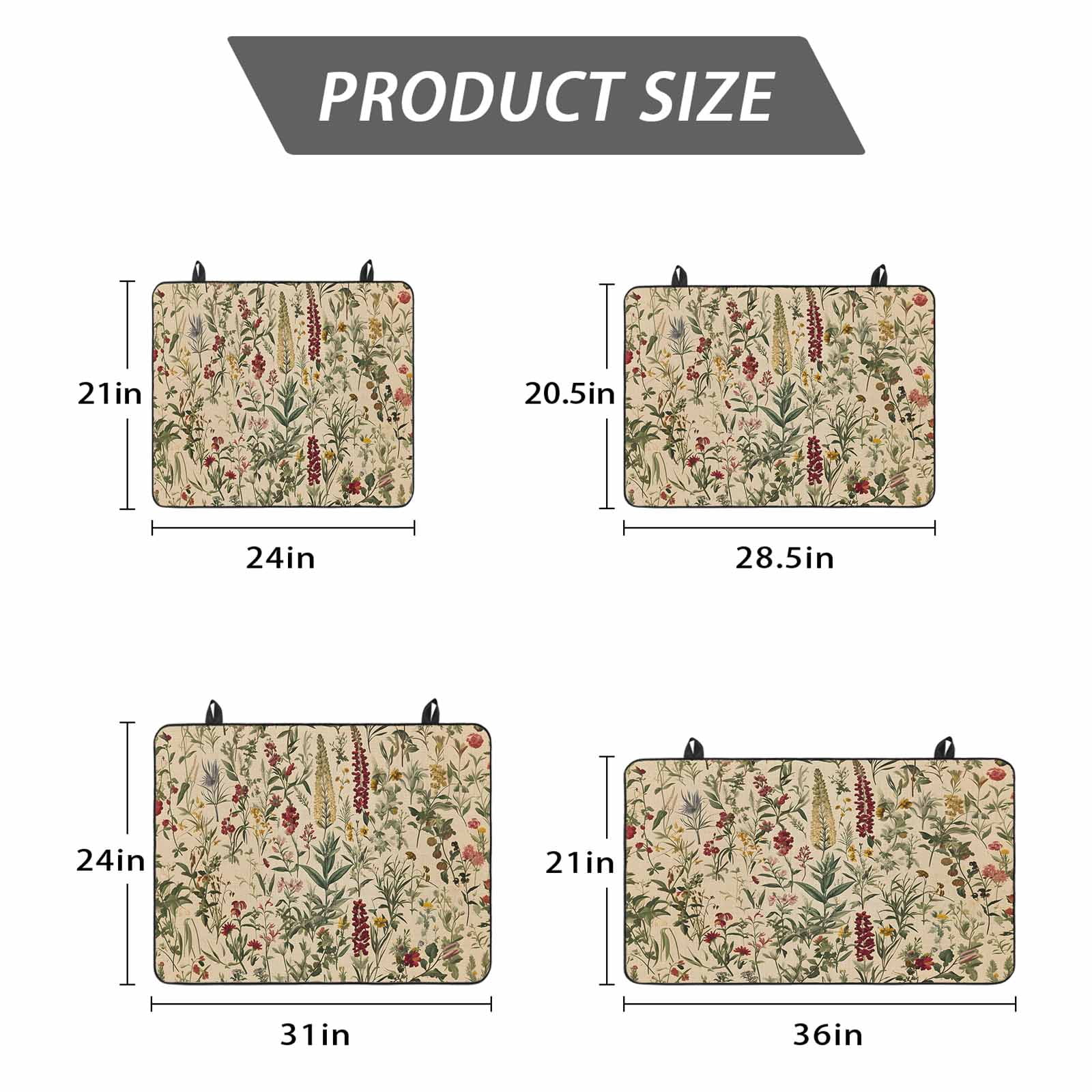 Rustic Botanical Stove Top Cover for Electric Stove, Heat-proof & Non Slip Glass Top Stove Cover Protector, Vintage Floral Wildflower Kitchen Flat Cooktop Rubber Mat 24x21 Inches