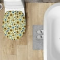thumbnail image 4 of ZUXONGSY Sunflower Butterfly Toilet Lids Covers Decorative Round Elongated Toilet Lid Covers with Elastic Band Soft Cozy Flannel Elongated Toilet Lid Cover Easy to Install Home Decor, 4 of 6