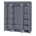 thumbnail image 2 of Wattne Portable Clothes Closet, Non-Woven Fabric Wardrobe with 1 Hanging Rod, 12 Storage Shelves, Storage Organizer, Gray, 2 of 8