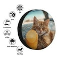 thumbnail image 4 of Balery Relaxing Cat With Orange Juice Cubiertas para Neumáticos - Protector Resistente para Neumáticos de Camioneta, SUV, Remolque, Camper y RV-15 inch, 4 of 6