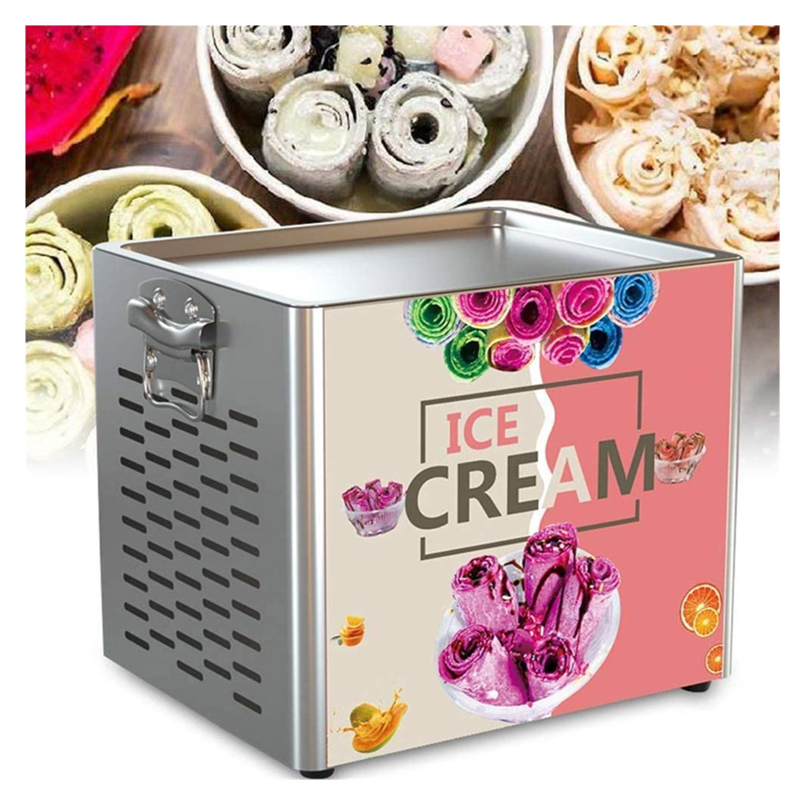 Desktop Small Fried Ice Cream Roll Machine Household Portable Yogurt Slushie Makers 330W Fast Cooling
