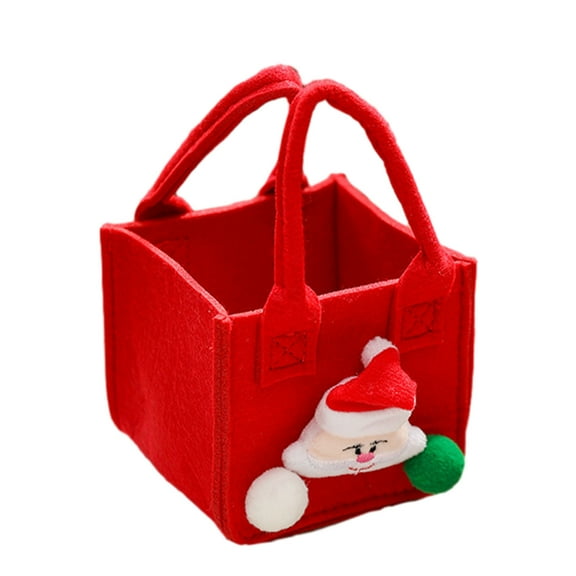 Wovilon Christmas Style Bags, Washable Tote Bags, Reusable Santa Claus Packaging Bags, Christmas Wrapping Bags For Christmas Party Supplies, Candy, Gift Bags