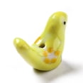 thumbnail image 3 of Handmade Printed Porcelain Beads Pigeon Yellow 12.5~13x17~19x7~8.5mm Hole: 1.5mm, 3 of 4