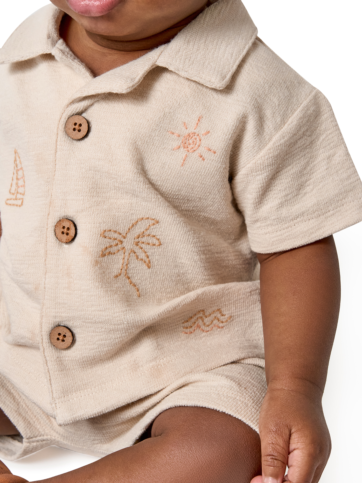 Modern Moments by Gerber Baby Boy Button Down Shirt and Shorts Set photo 7
