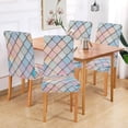 thumbnail image 2 of Yayeee 4 Pack Dining Chair Covers Stretch Parson Chairs Slipcovers Seat Protector, Orange Art Pattern, 2 of 6