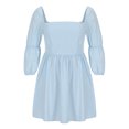 thumbnail image 3 of Womens Puff Sleeve Square Neck Mini Dress Floral Printed Boho Sundress Sexy Fashion Cute Babydoll Short Mini Dress, 3 of 6