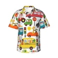 thumbnail image 2 of Picia Transports with Animals Gentle Cotton Regular Fit Short Sleeve Casual Hawaiian Shirt for Men-Small, 2 of 9