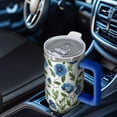 thumbnail image 6 of OBREWU Blue Pioneer Flower Tumbler with Handle and Lid,Blue Pioneer Flower 40oz Double Wall Vacuum Insulated Tumbler,Cups Gift for Women and Men, 6 of 7