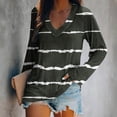 thumbnail image 2 of PEZHADA Hauts à Manches Longues pour Femmes Mode Décontractée Col en V Imprimé Blouse, 2 of 9
