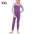 thumbnail image 2 of Niños traje de baño púrpura de una pieza traje de baño chicas manga larga snorkel juego de baños traje de baño surfing cremallera junior traje de baño xxl 2.5mm kenally OD003309-05, 2 of 7