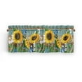 thumbnail image 5 of Goory 2 Pack Sunflower Printed Short Window Curtain Rod Pocket Window Drapes Cafe Tier Kitchen Scarf Bathroom Valance Style-4 W:27.5"xL:24", 5 of 5