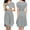 Gray, variant on Fengqque Nursing Maternity Maternity Postpartum Comfort Dress Pajamas Short Sleeve Stripe Long Skirt Breast-feeding Pregnant Nursing Long Dre