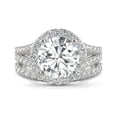 thumbnail image 4 of Charles & Colvard 14K White Gold Moissanite 9.0mm Round Wedding Set-Size 5 3.69cttw DEW, 4 of 8