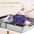 thumbnail image 3 of FORMRS Makeup Bag Travel Cosmetic Organizer for Women Fold Flat Zipper Pouch with Handle, Purple Mushrooms Pattern, 3 of 8
