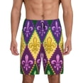 thumbnail image 1 of Balery Mardi Gras4 Pantalones cortos de pijama de punto de algodón para hombre con cinturilla y bolsillos-4X-Large, 1 of 6