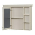 thumbnail image 4 of 35'' x 28'' Wall Mounted Bathroom Cabinet, Modern Wall Cabinet with Mirror Door and 6 Open Shelves, Beige+Cream, 4 of 6
