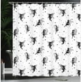 thumbnail image 4 of Ambesonne Cartoon Shower Curtain, Winged Fairies and Stars, 69"Wx75"L, White and Charcoal Grey, 4 of 5