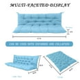 thumbnail image 4 of Outdoor Swing Cushions, Waterproof Thicken Porch Swing Cushions with Ties, 2-3 Seater Patio Swing Replacement Cushion for Backyard, Lawn and Garden（Sky blue-40*47in）, 4 of 5