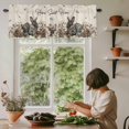 thumbnail image 6 of Rabbits Pine Cone Rod Pocket Curtain Valance, Sweet Home Texture Rustic Leaf Retro Beige Farmhouse Window Valance for Living Room, Bedroom, Kitchen 42"W x 12"L, 6 of 9