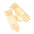 thumbnail image 2 of Ticikt Sheer Tulle Gloves, Ruffle Design, Women Gloves for Bridal Wedding Party Photo Props,Yellow, 2 of 4