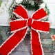 thumbnail image 5 of Cinta de borde de terciopelo navideña roja con estampado de copo de nieve blanco | Tira decorativa festiva para pajarita y envolver manualidades caseras | 2,09 pulgadas x 78,74 pulgadas, 5 of 8