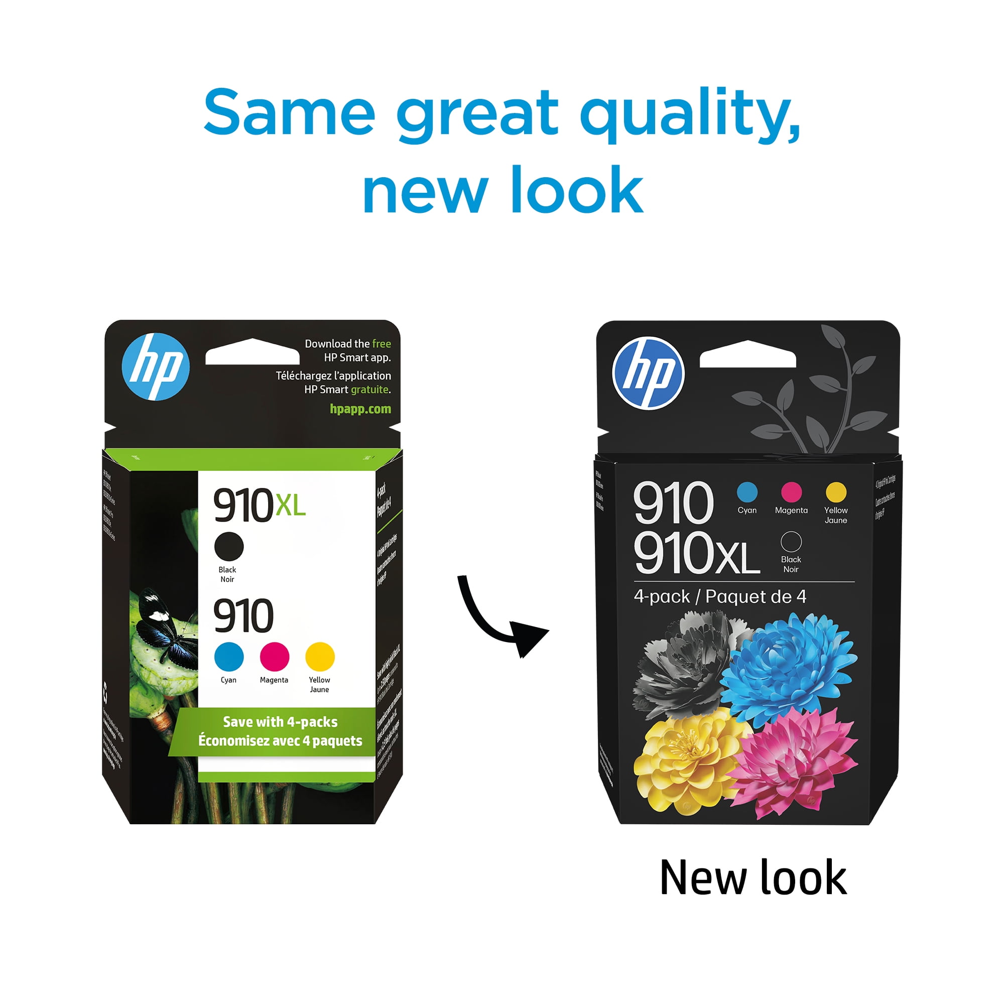 HP 910 CMY/910XL Black Ink Cartridge 4-pack