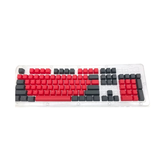 104Pcs/Set Double Color Backlight Keycap for Cherry MX Mechanical Keyboard - Black Red