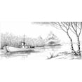 thumbnail image 4 of Nature Piggy Bank, Boat on the River by the Water Reeds Fishing Lake Plants Hand Drawn Style Nature, Ceramic Coin Bank Money Box for Cash Saving, 3.6" X 3.2", Black White, by Ambesonne, 4 of 4