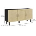 thumbnail image 3 of HOMCOM Boho Sideboard, Coffee Bar Cabinet with Rattan Doors, Black, 3 of 10