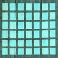 thumbnail image 1 of Ahgly Company Indoor Square Checkered Light Blue Modern Area Rugs, 3' Square, 1 of 4