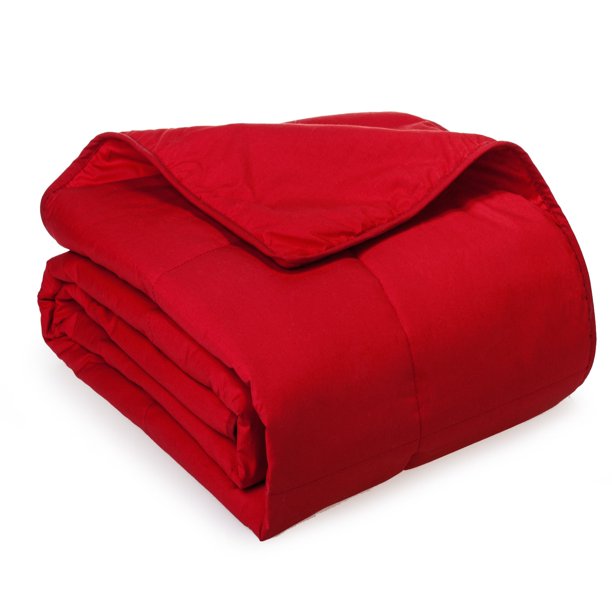 Cottonpure 100 Sustainable Cotton Filled Blanket, King, Red