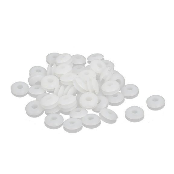 4mm Inner Dia Electrical Wire Cable Rubber Wiring Grommet White 50pcs